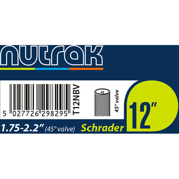 Nutrak 12 X 1.75 2.125 Inch Schrader Inner Tube With 45 Degree Bent Valve click to zoom image