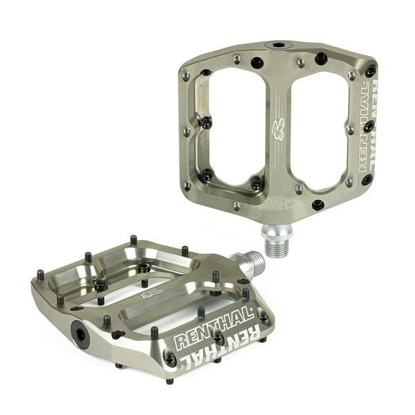 Renthal Revo-F Flat Pedals CNC Alloy Flat pedal, 100x104mm Platform, Fully serviceable AluGold click to zoom image