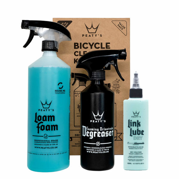 Peaty's Wash Degrease Lubricate Bicycle Cleaning Kit (Dry) - Single click to zoom image