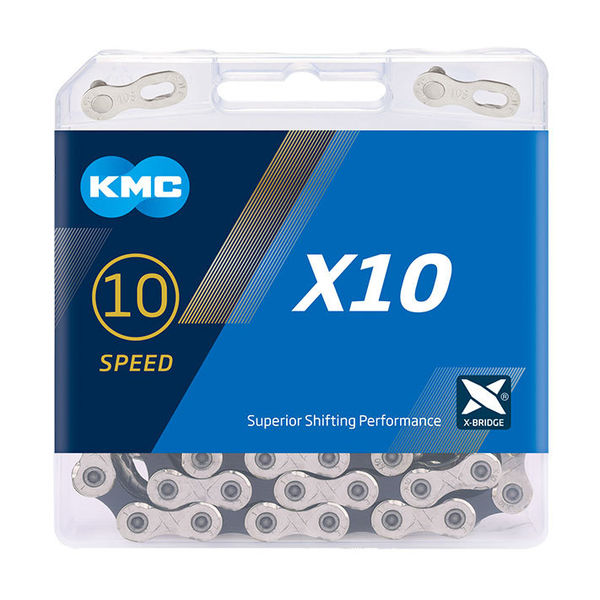 KMC X10 Silver/Black 122L Chain click to zoom image