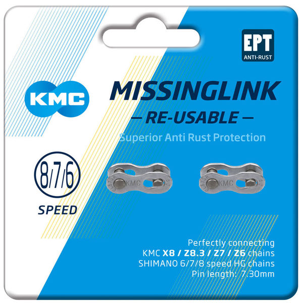 KMC MissingLink 7/8R EPT Silver 7 3mm 2pcs click to zoom image