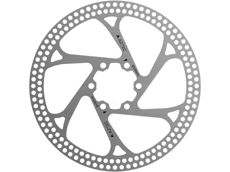 Aztec Stainless steel fixed disc rotor with circular cut outs - 160 mm click to zoom image