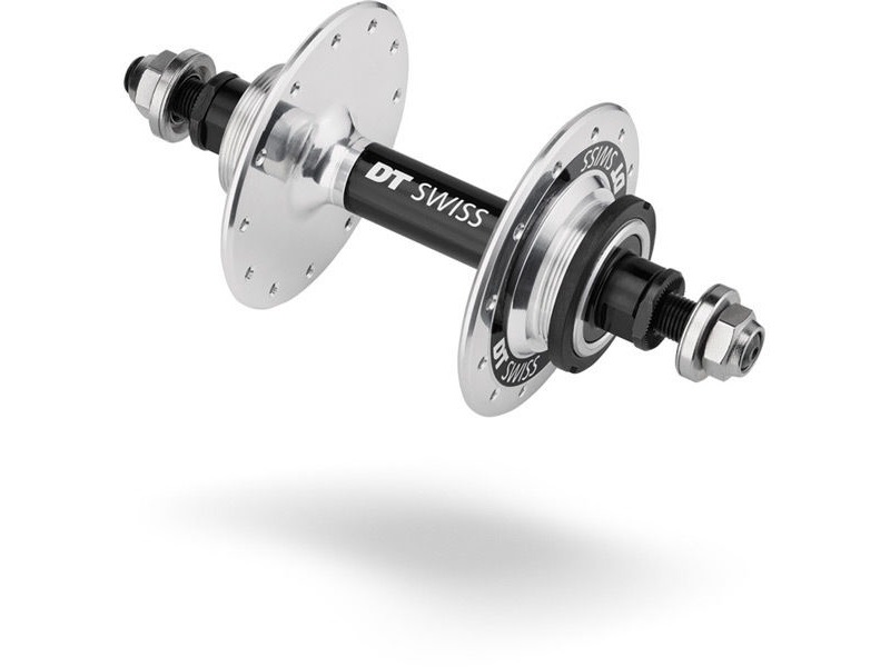 DT Swiss Track rear hub, 120mm bolt on, fixed, 24 hole silver click to zoom image