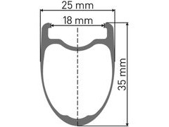 DT Swiss PRC 1400 SPLINE disc, carbon clincher 35 x 18mm rim, front click to zoom image