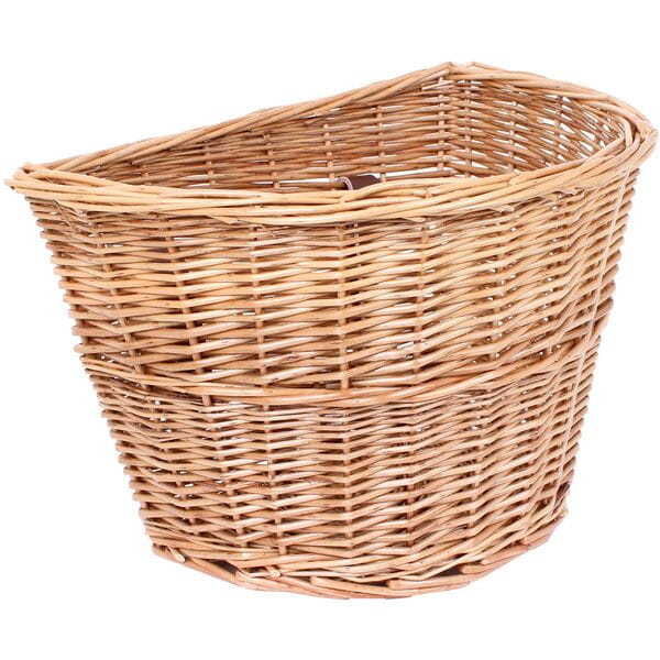 M-Part D Shaped wicker basket with leather straps click to zoom image