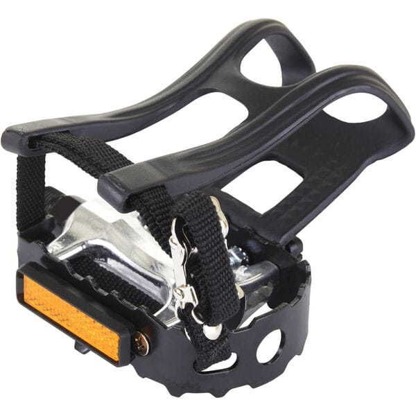 M-Part Essential Alloy pedals including toe clips and straps, 9/16 inch thread click to zoom image