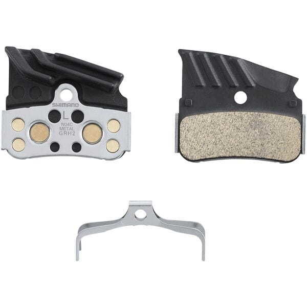 Shimano Spares N04C disc pads & spring, alloy/stainless back with cooling fins, metal sintered click to zoom image