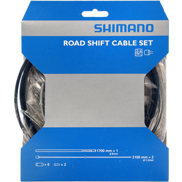 Shimano Spares Road gear cable set with steel inner wire, black click to zoom image