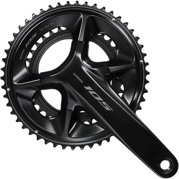 Shimano 105 FC-R7100 105 double 12-speed chainset, HollowTech II 50 / 34T, black click to zoom image