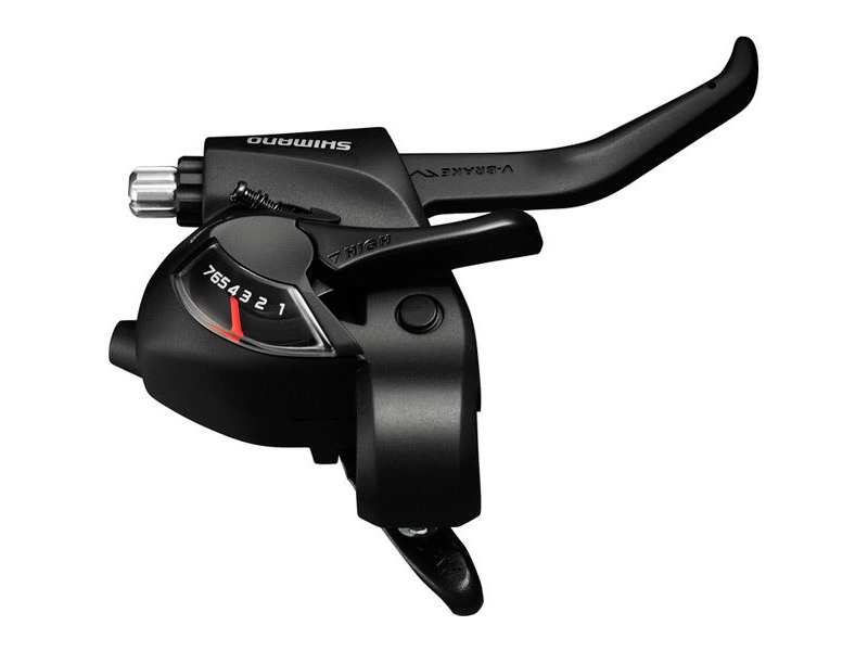 Shimano Altus ST-EF41 EZ fire plus STI set for V-brakes, 3x6 speed, 2-finger lever, black click to zoom image