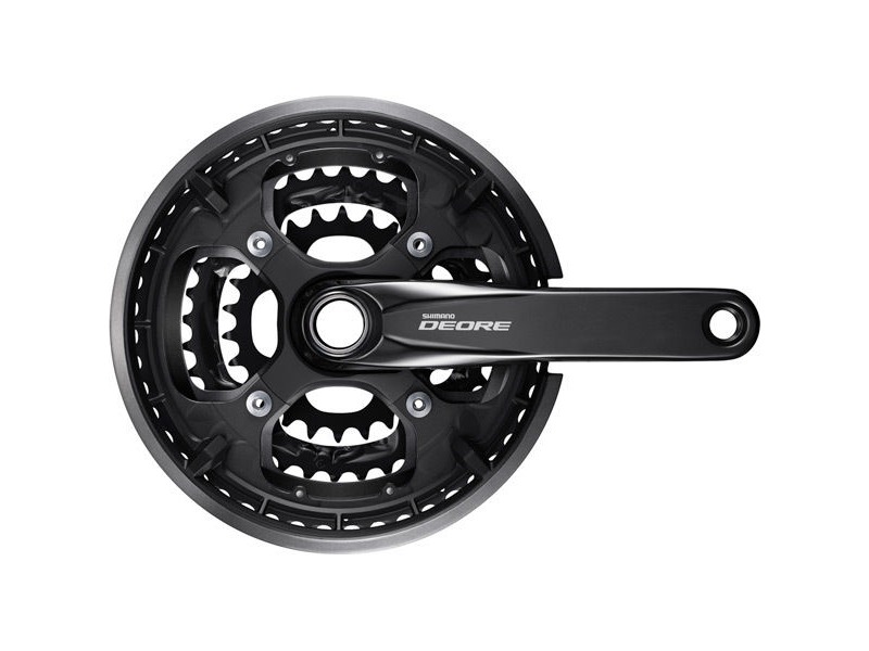 Shimano Deore FC-T6010 Deore 10-speed chainset, 48/36/26T, with chainguard, black, 175mm click to zoom image