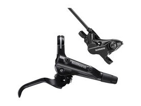 Shimano Deore BL-MT501 bled brake lever and BR-MT520 4 pot Post mount calliper, front right