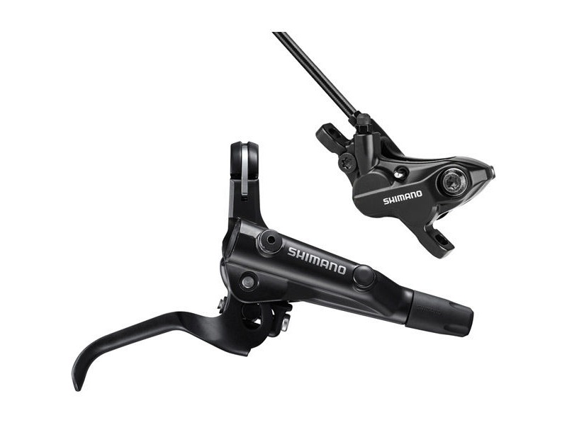 Shimano Deore BL-MT501 bled brake lever and BR-MT520 4 pot Post mount calliper, front right click to zoom image