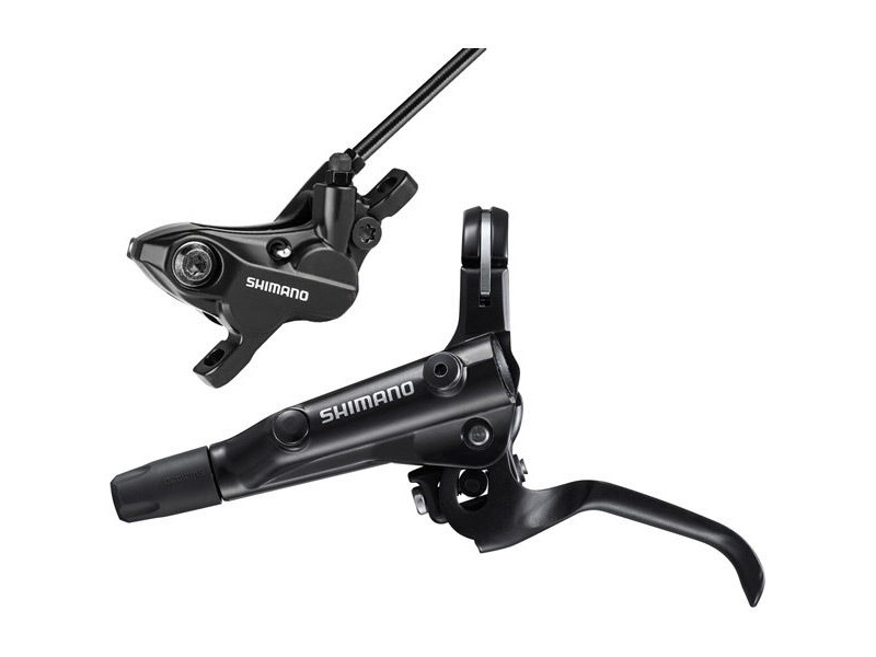 Shimano Deore BL-MT501 bled brake lever and BR-MT520 4 pot Post mount calliper, rear left click to zoom image