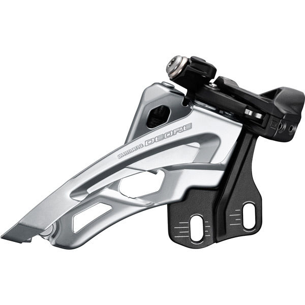 Shimano Deore Deore M6000-E triple front derailleur, E-type mount, side swing, front pull click to zoom image