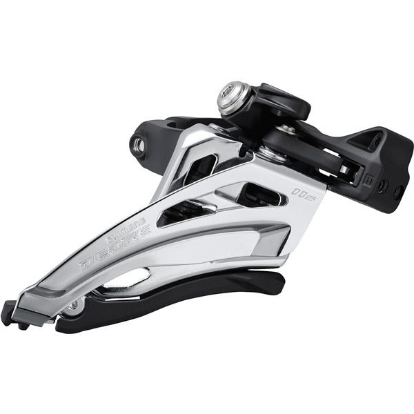 Shimano Deore FD-M5100-M Deore front derailleur, 11-speed double, side swing, mid clamp click to zoom image