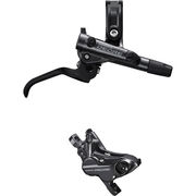 Shimano Deore BR-M6120/BL-M6100 Deore bled brake lever/post mount 4 pot calliper Front Right Black  click to zoom image
