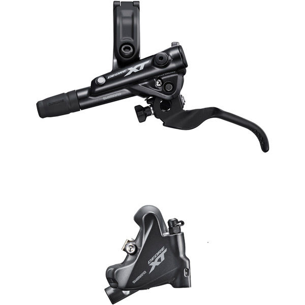 Shimano Deore XT BR-M8110/BL-M8100 XT bled brake lever/flat mount calliper, rear left click to zoom image