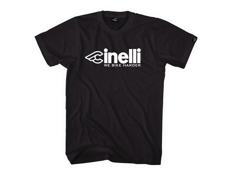 Cinelli T-Shirt Bike Harder Black click to zoom image