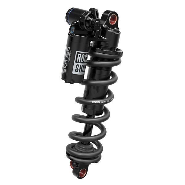 Rock Shox Rear Shock Super Deluxe Coil Ultimate Rc2t - 210x55 Linearreb/Lcomp, 320lb Lockout, Hydraulic Bottom Out, Bearing Standard(8x20) (Spring Sold Separate) B1 Santa Cruz Bronson3/Roubion 2018-2021: Black 210x55 click to zoom image