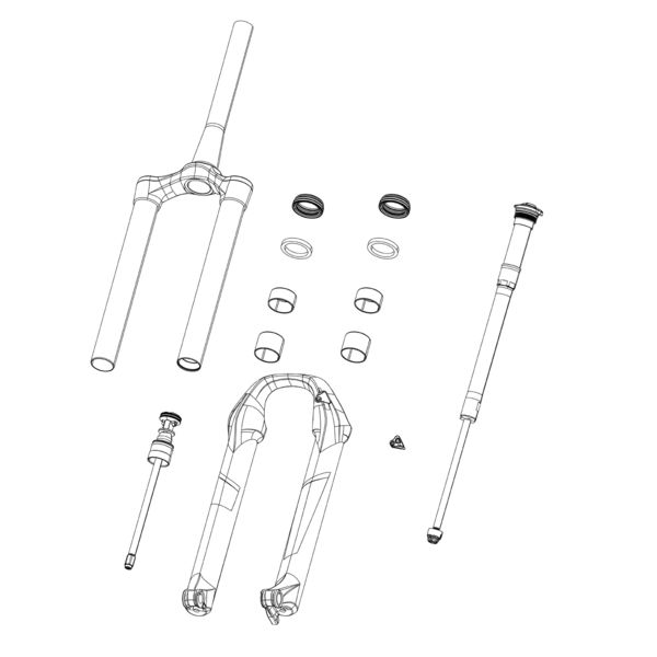Rock Shox Fork Damper Assembly - Remote 3p Rush Rl3 120-140mm 27.5/29 (Includes Comp And Reb Knobs) - Pike C1 (2023) - Scott: 120-140mm click to zoom image