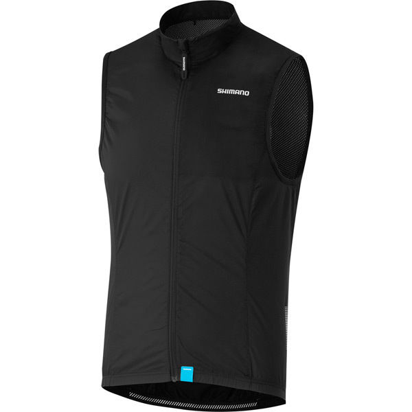 Shimano Clothing Men's Compact Wind Gilet, Black click to zoom image