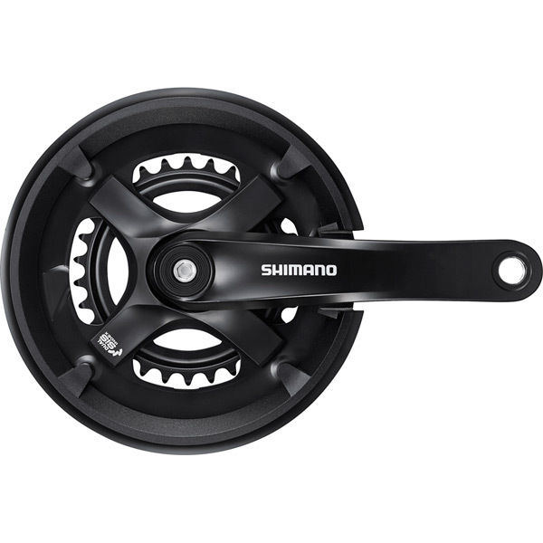 Shimano Tourney / TY FC-TY501 chainset 46 / 30, double, 7 / 8-speed, 170 mm, with chainguard, black click to zoom image