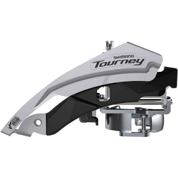 Shimano Tourney / TY FD-TY600 Tourney front mech, triple, top swing, dual pull, 63-66, for 42T click to zoom image