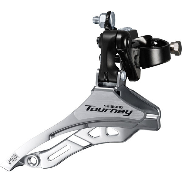 Shimano Tourney / TY FD-TY300 Tourney 6/7 speed triple front derailleur, down pull, 31.8mm, for 42T click to zoom image