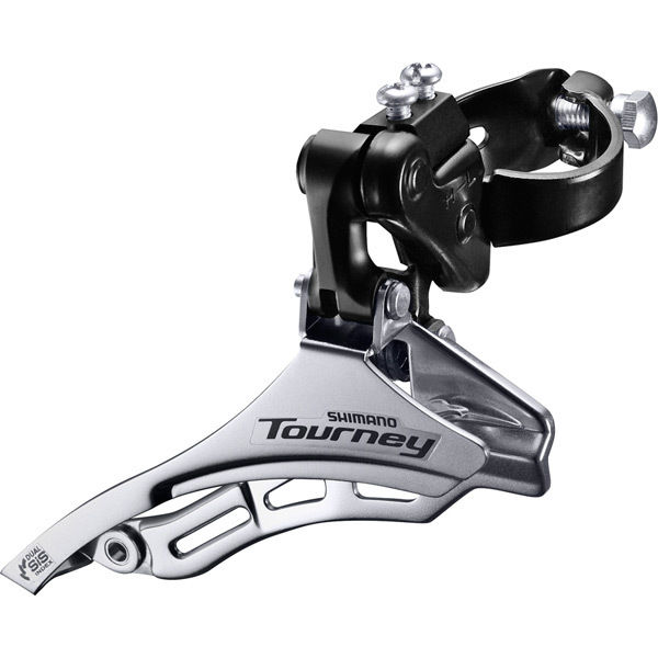Shimano Tourney / TY FD-TY300 Tourney 6/7 speed triple front derailleur, top pull, 31.8mm, for 42T click to zoom image