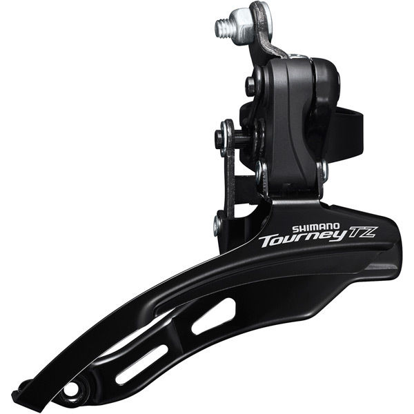 Shimano Tourney / TY FD-TZ500 6-speed MTB front derailleur, down swing, down pull, 31.8mm, 66-69, 42T click to zoom image