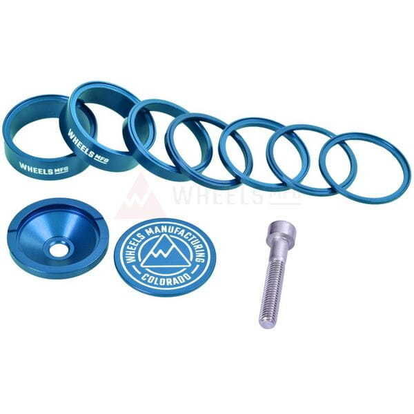 Wheels Manufacturing Pro StackRight Headset Spacer Kit - Teal click to zoom image