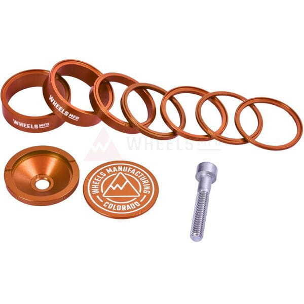 Wheels Manufacturing Pro StackRight Headset Spacer Kit - Orange click to zoom image