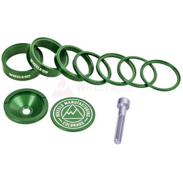 Wheels Manufacturing Pro StackRight Headset Spacer Kit - Green click to zoom image