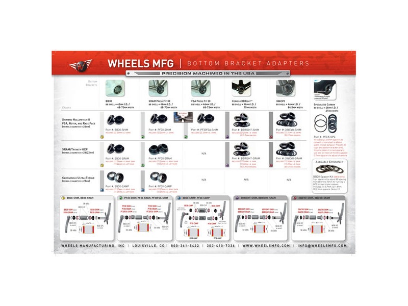 Wheels Manufacturing Bbright To Sram Crank Spindle Shims click to zoom image