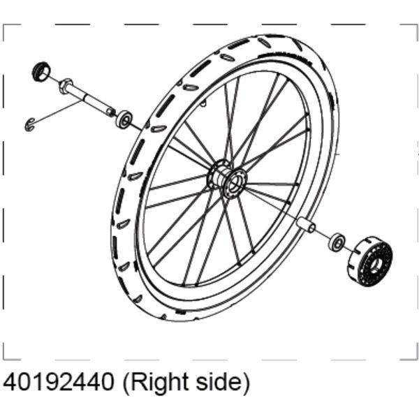 Thule Right Hand Wheel Assembly for Cross and Lite 17-X click to zoom image