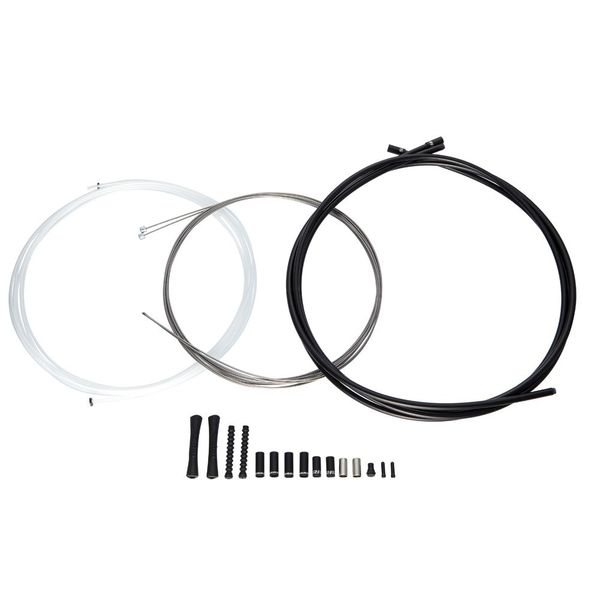 Sram Slickwire Pro Road/MTB Shift Cable Kit 4mm (2x2300mm 1.1mm Elite Cable, 4mm Reinforced Linear Strand & 5mm Seal System Housing, Ferrules, End Caps, Frame Protectors) click to zoom image