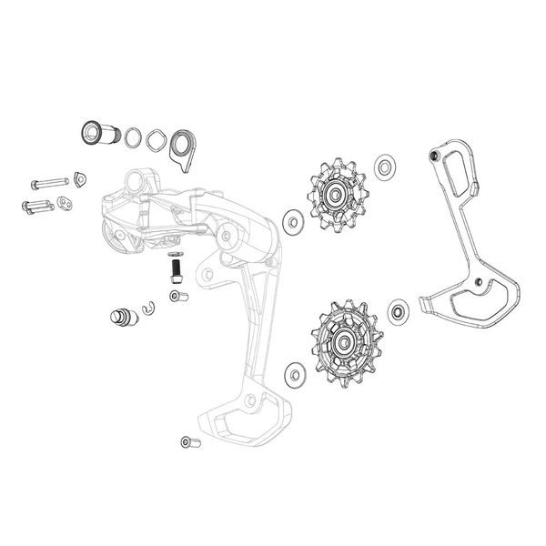 Sram Spare - Rear Derailleur Bolt And Screw Kit Sx Eagle (B-bolt/Washer, Limit Screws) click to zoom image