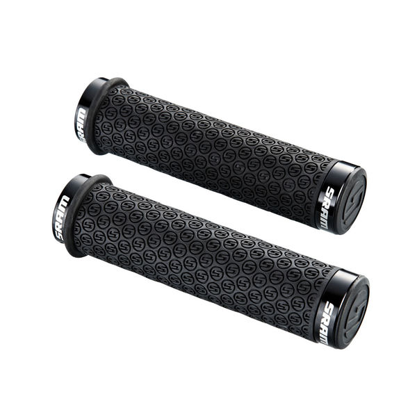 Sram Dh Silicone Locking Grips Black With Double Clamps and End Plugs click to zoom image