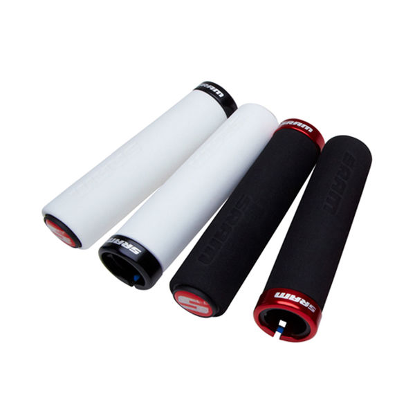Sram Locking Grips Foam 129mm Black With Single Red Clamp And End Plugs click to zoom image