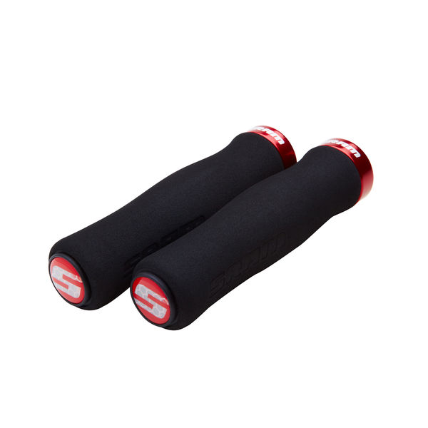 Sram Locking Grips Contour Foam 129mm Black With Single Red Clamp And End Plugs click to zoom image