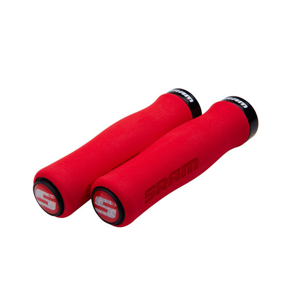 Sram Locking Grips Contour Foam 129mm Red With Single Black Clamp And End Plugs click to zoom image