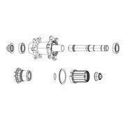Sram Kit Complete Axle Assembly (Includes Axle Threaded Lock Nuts And End Caps) - Mth-746 Cassette Rear 