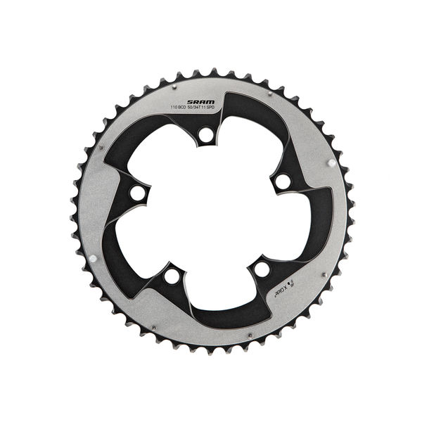 Sram Chain Ring Road Rival22 X-glide R 50t Yaw 11 Speed S3 Hiddenbolt/Non-hidden Bolt 110 Alum 5mm Silver BB30 Or Gxp (50-34) Black 11spd 50t click to zoom image
