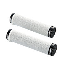 Sram Dh Silicone Locking Grips White With Double Clamps and End Plugs