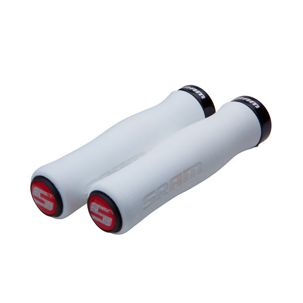 Sram Locking Grips Contour Foam 129mm White With Single Black Clamp And End Plugs click to zoom image