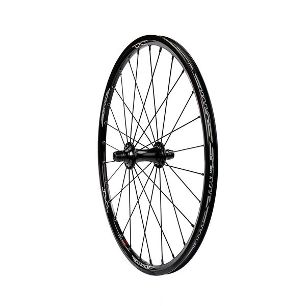 Halo JX-2 MXR Front 3/8", Double Wall rim on MXR Front BMX Hub, Blk DB Spokes, 28H click to zoom image