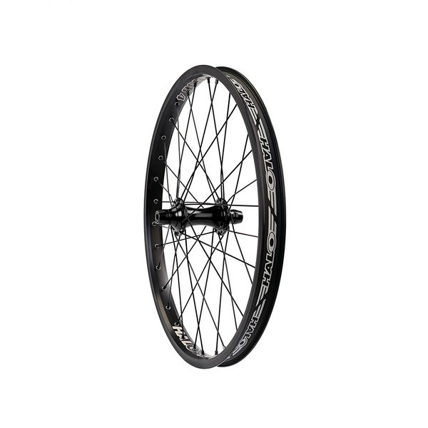 Halo Sub-4 MXR Front 3/8", Double Wall rim on MXR Front BMX Hub, Blk DB Spokes, 32H click to zoom image