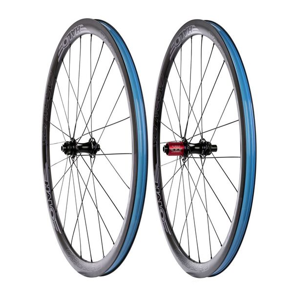 Halo Carbaura RCD50 Road Pair 50mm deep carbon Disc rim, 16/8H Ft/Rr 11sp SRAM XD-R Black click to zoom image