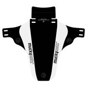 Mucky Nutz Face Fender v2 Front - Superlight , Flexible, Fits to Front fork Front Black/White  click to zoom image